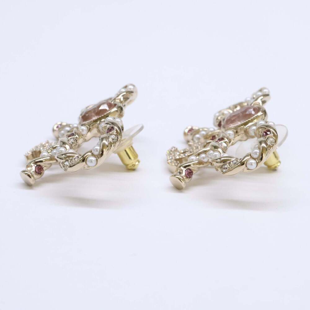 CHANEL Gold Logo Earrings - Picture 3 of 7